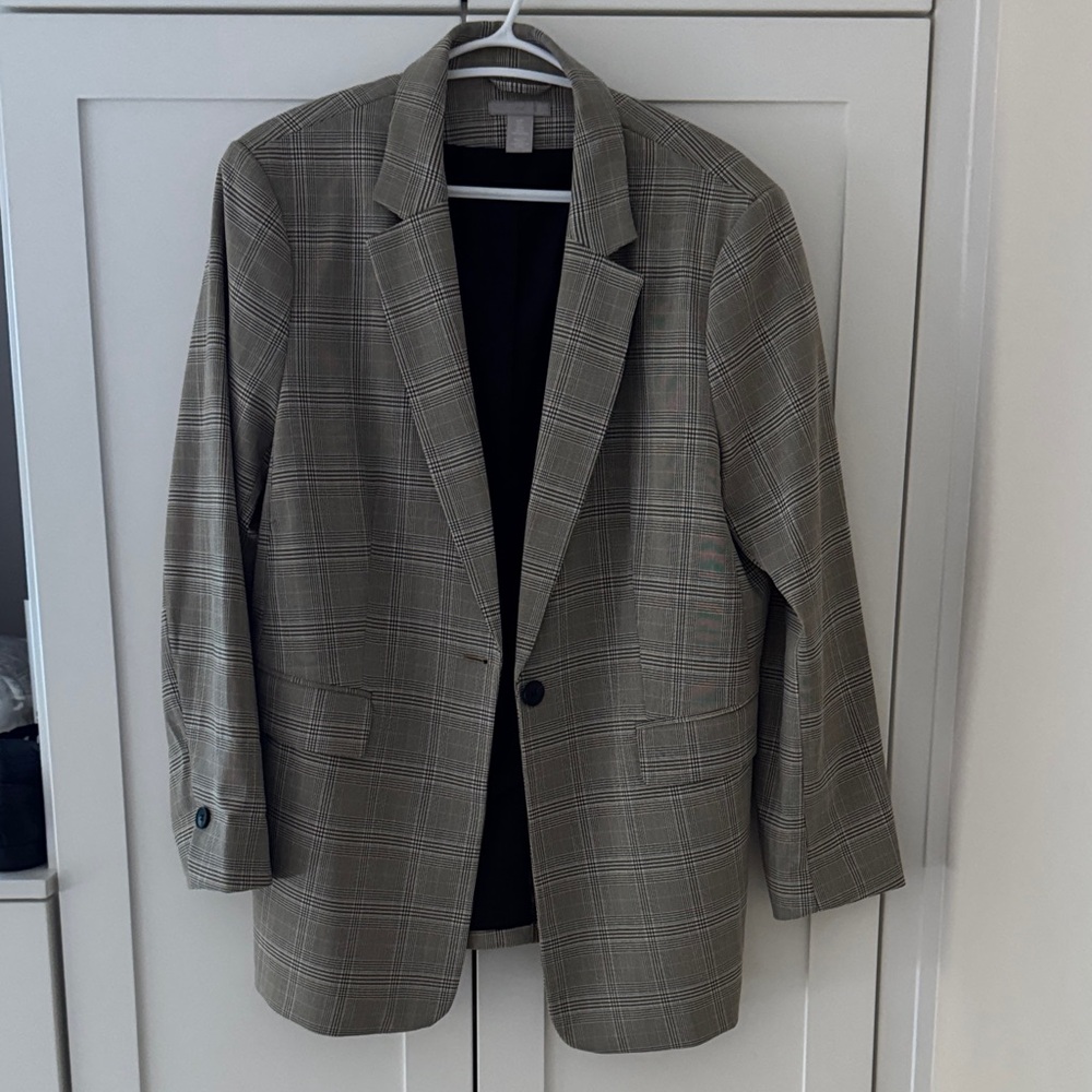 Khaki Plaid Blazer